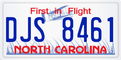 NC license plate DJS8461