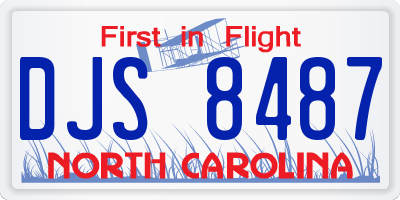 NC license plate DJS8487