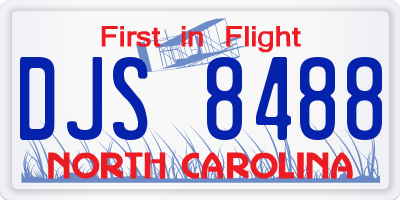 NC license plate DJS8488