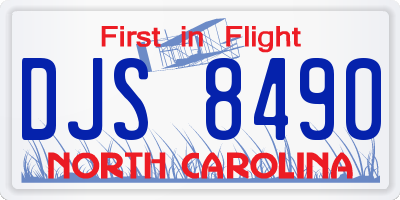 NC license plate DJS8490