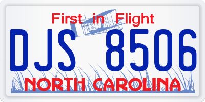 NC license plate DJS8506