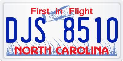 NC license plate DJS8510
