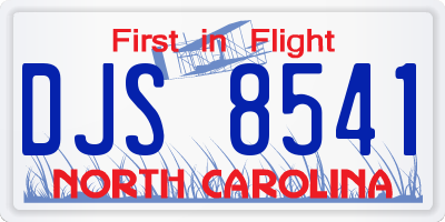 NC license plate DJS8541
