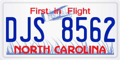 NC license plate DJS8562