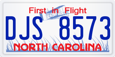 NC license plate DJS8573