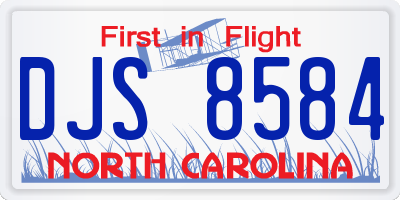 NC license plate DJS8584