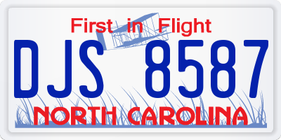 NC license plate DJS8587