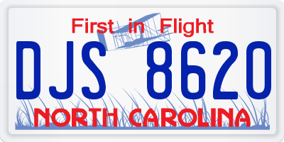 NC license plate DJS8620