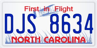 NC license plate DJS8634