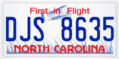 NC license plate DJS8635