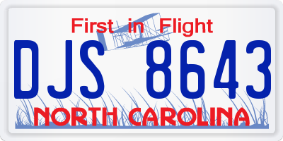 NC license plate DJS8643
