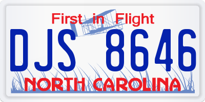 NC license plate DJS8646