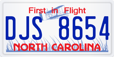 NC license plate DJS8654