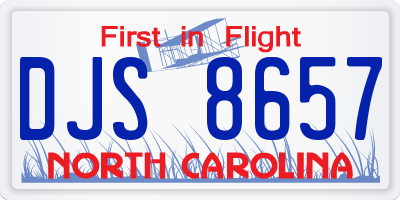NC license plate DJS8657