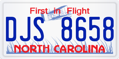 NC license plate DJS8658