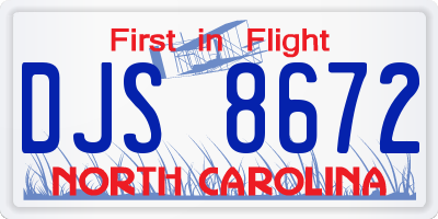 NC license plate DJS8672
