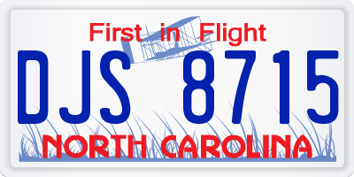 NC license plate DJS8715