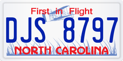NC license plate DJS8797