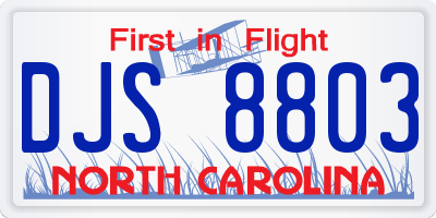 NC license plate DJS8803