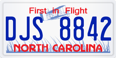 NC license plate DJS8842