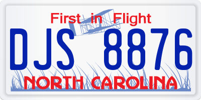NC license plate DJS8876