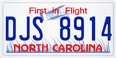 NC license plate DJS8914