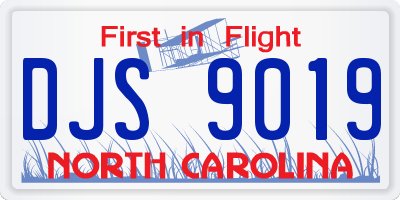 NC license plate DJS9019