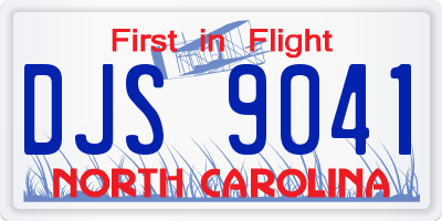 NC license plate DJS9041