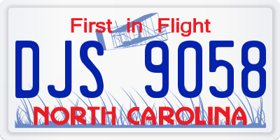 NC license plate DJS9058