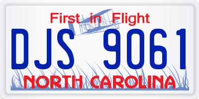 NC license plate DJS9061