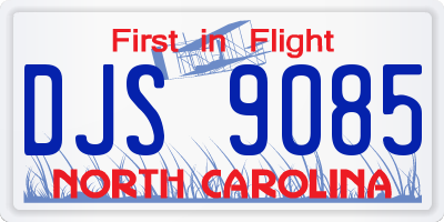 NC license plate DJS9085