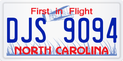 NC license plate DJS9094