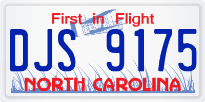 NC license plate DJS9175