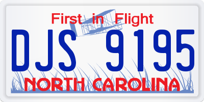 NC license plate DJS9195