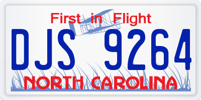 NC license plate DJS9264
