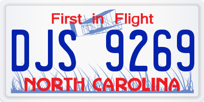 NC license plate DJS9269