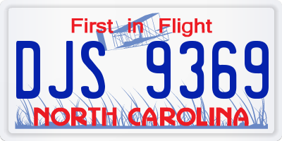NC license plate DJS9369
