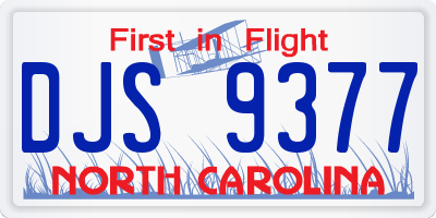 NC license plate DJS9377