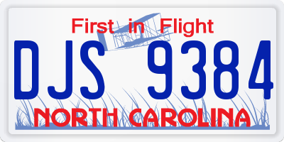NC license plate DJS9384