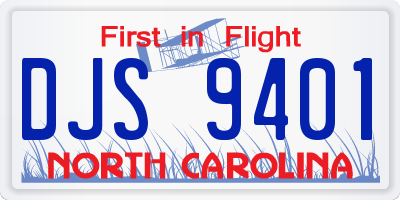 NC license plate DJS9401
