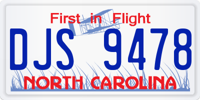 NC license plate DJS9478