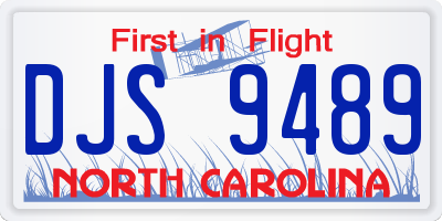 NC license plate DJS9489