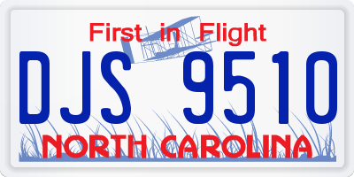 NC license plate DJS9510