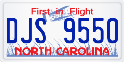 NC license plate DJS9550