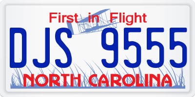 NC license plate DJS9555