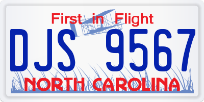 NC license plate DJS9567