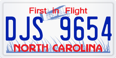 NC license plate DJS9654