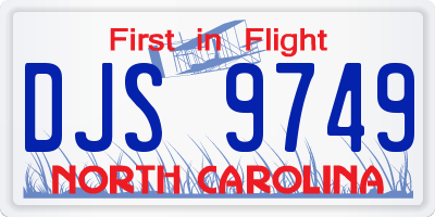 NC license plate DJS9749