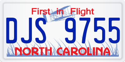 NC license plate DJS9755