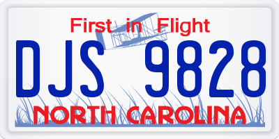 NC license plate DJS9828